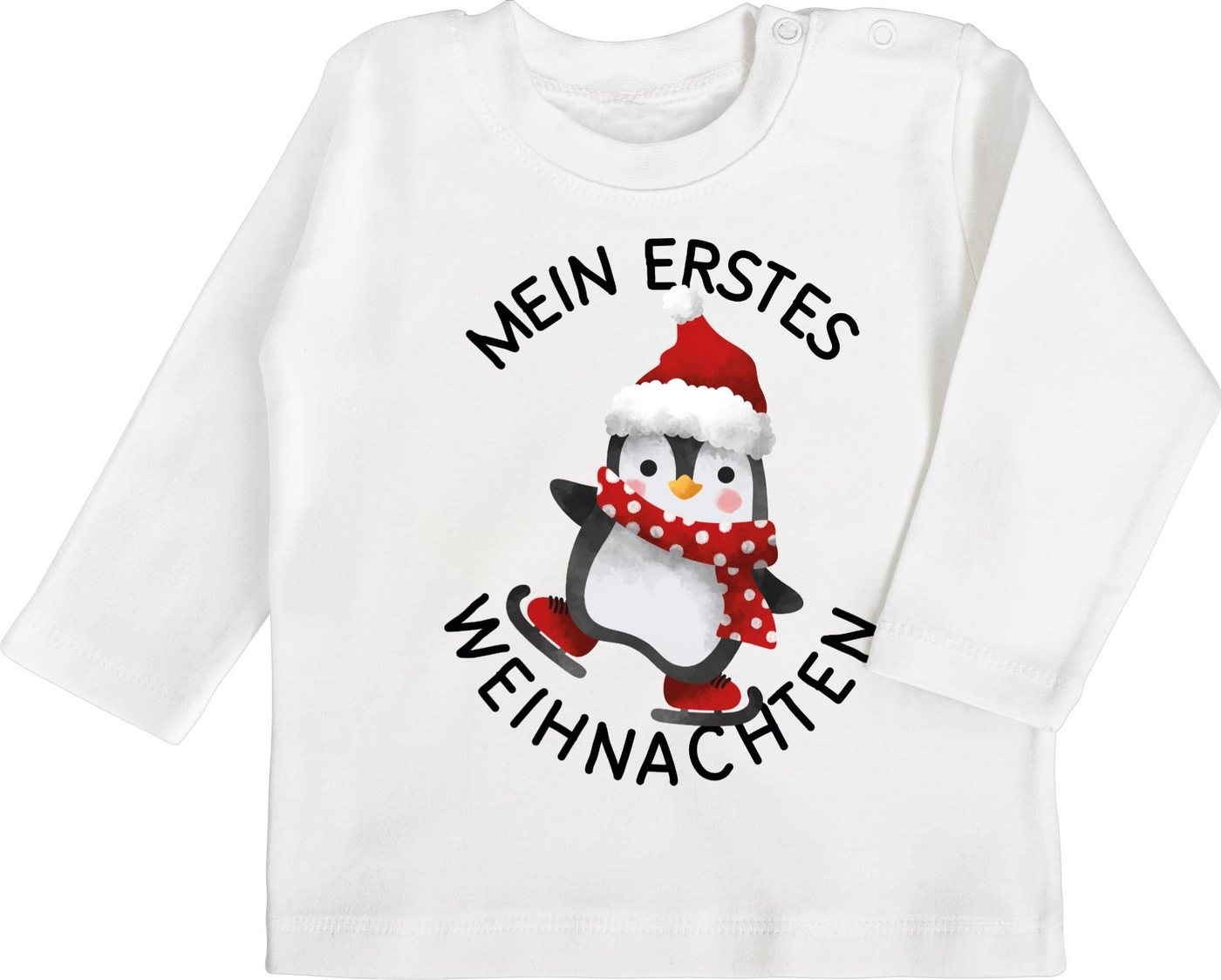 Shirtracer T-Shirt Mein erstes Weihnachten mit Pinguin - schwarz Weihnachten Kleidung Baby von Shirtracer