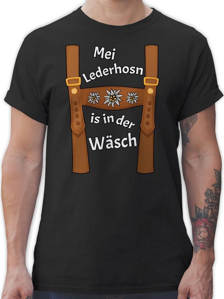 Shirtracer T-Shirt Meine Lederhose ist in der Wäsche - Mei Lederhosn is in da Wäsch Mode für Oktoberfest Herren von Shirtracer