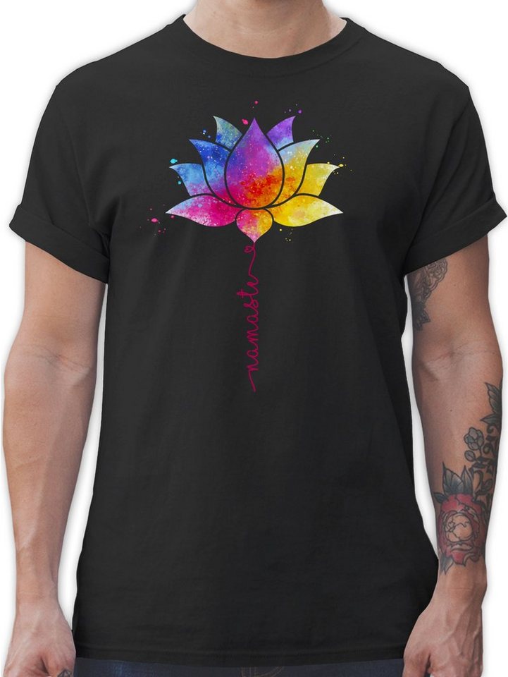Shirtracer T-Shirt Namaste Lotusblüte Meditation Yoga Mandala Spirit Yoga von Shirtracer