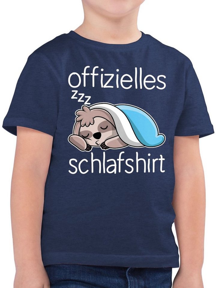 Shirtracer T-Shirt Offizielles Schlafshirt mit Faultier - weiß (1-tlg) Statement Sprüche Kinder von Shirtracer