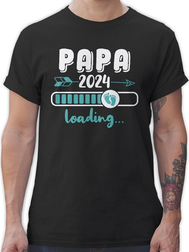 Shirtracer T-Shirt Papa 2024 Baby Loading Vatertag Geschenk für Papa von Shirtracer