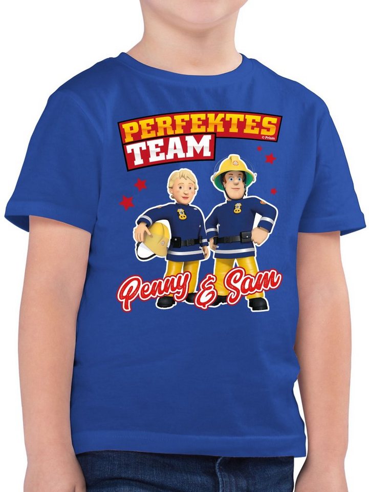 Shirtracer T-Shirt Perfektes Team - Penny & Sam (1-tlg) Feuerwehrmann Sam Jungen von Shirtracer
