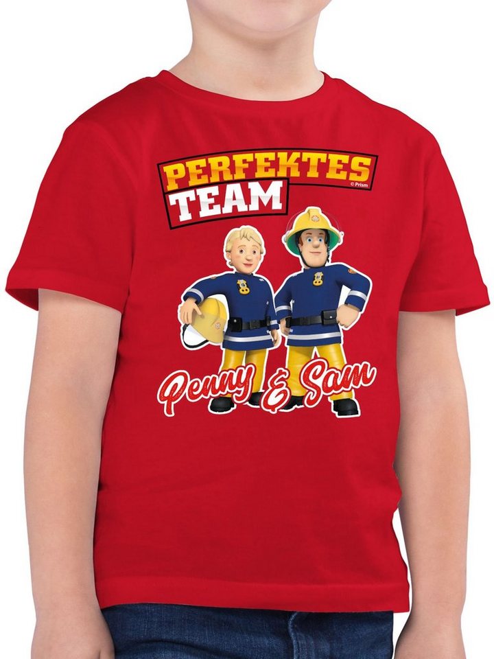 Shirtracer T-Shirt Perfektes Team - Penny & Sam (1-tlg) Feuerwehrmann Sam Jungen von Shirtracer