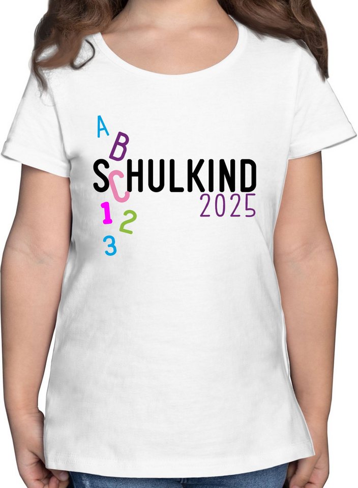 Shirtracer T-Shirt Schulkind 2025 ABC rosa Einschulung Mädchen von Shirtracer