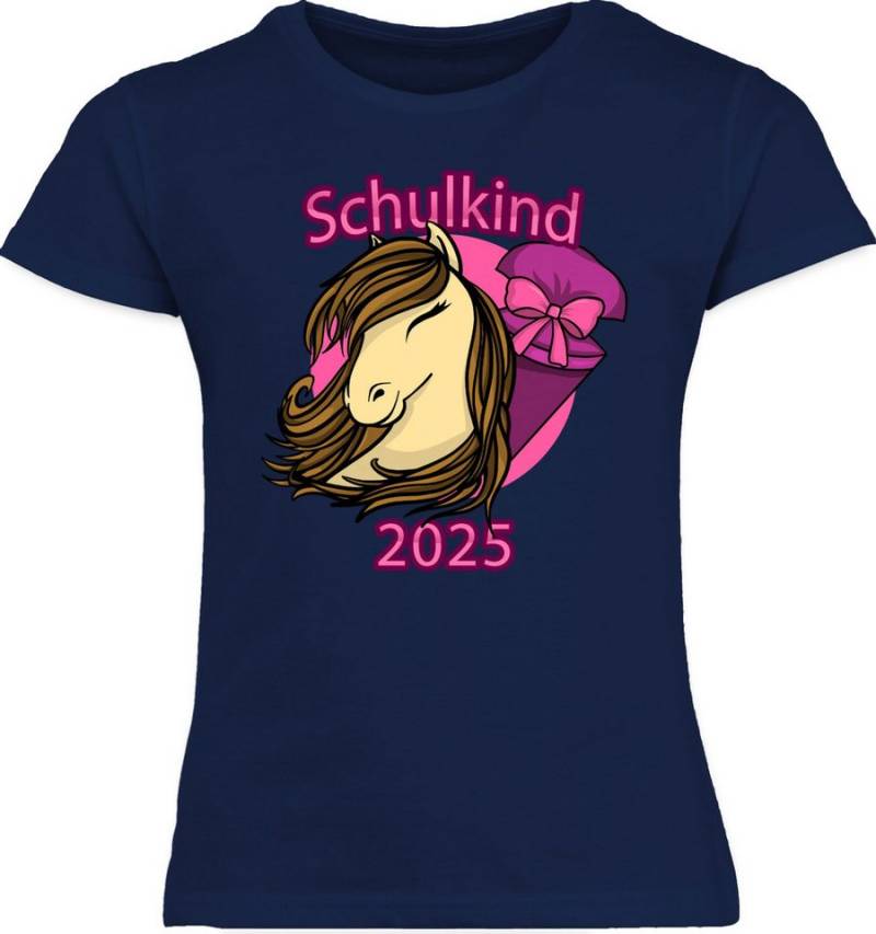 Shirtracer T-Shirt Schulkind 2025 Pferd mit Schultüte Einschulung Mädchen von Shirtracer