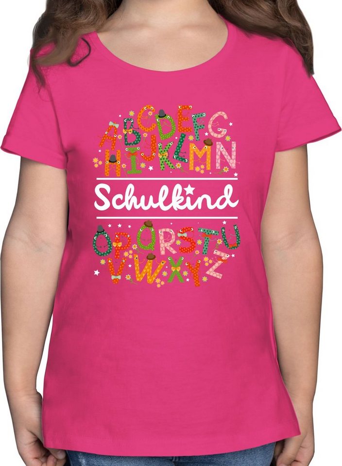 Shirtracer T-Shirt Schulkind Alphabetmonster Einschulung Mädchen von Shirtracer