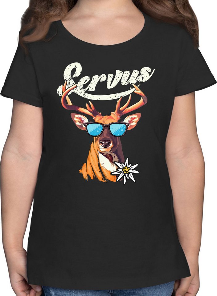 Shirtracer T-Shirt Servus Hirsch Mode für Oktoberfest Kinder Outfit von Shirtracer