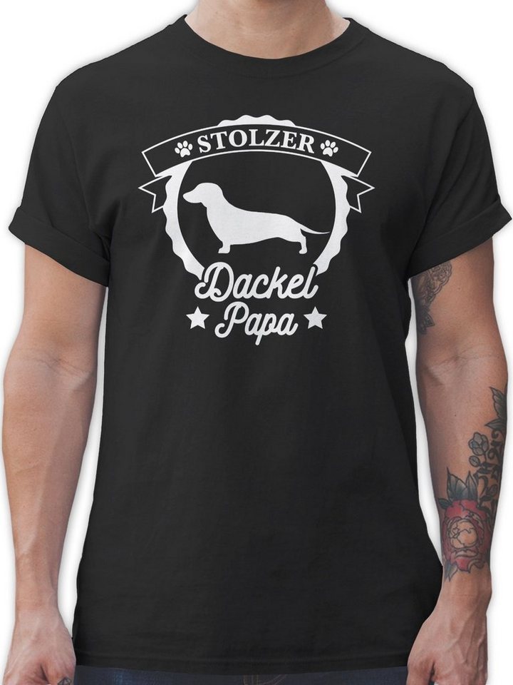 Shirtracer T-Shirt Stolzer Dackel Papa Geschenk für Hundebesitzer von Shirtracer