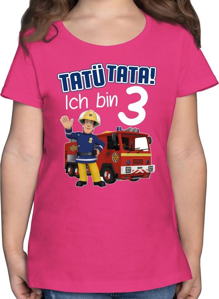 Shirtracer T-Shirt Tatü Tata Ich bin 3 I Feuerwehr Feuerwehrmann Sam Mädchen von Shirtracer