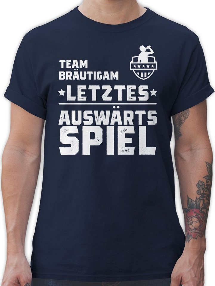 Shirtracer T-Shirt Team Bräutigam Letztes Auswärtsspiel JGA Auswärtstour I Junggesellenab JGA Männer von Shirtracer