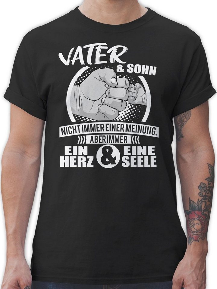 Shirtracer T-Shirt Vater & Sohn Immer ein Herz & eine Seele Partner-Look Familie Papa von Shirtracer