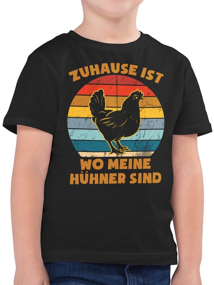 Shirtracer T-Shirt Zuhause ist wo meine Hühner sind (1-tlg) Statement Sprüche Kinder von Shirtracer