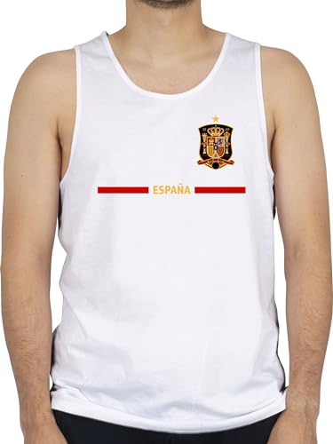 Shirtracer Tank Top Männer - Fußball EM WM - Herren - Spanisches Trikot Wappen | España mit Stolz | Spanien Fan-Motiv - L - Weiß - Europameisterschaft 2024 Spain Fussball Espana fu Ball Spanish von Shirtracer