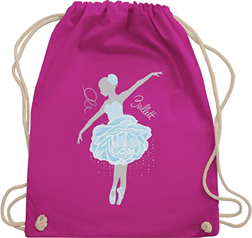 Turnbeutel Rucksack - Tanzen Geschenk - Ballerina - grau/blau - Unisize - Fuchsia - kinderturnbeutel sport ballett beutel tanz dance stoffbeutel tanzsport beuteltasche tänzer stoffsackerl tänzerin von Shirtracer