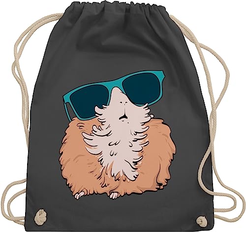 Shirtracer Turnbeutel Rucksack - Tiere Hase & Co. - Meerschweinchen Geschenke - Unisize - Dunkelgrau - beutel kinder stoff baumwolle tier mit tieren tiermotiven meerschwein stofftasche kinderrucksack von Shirtracer