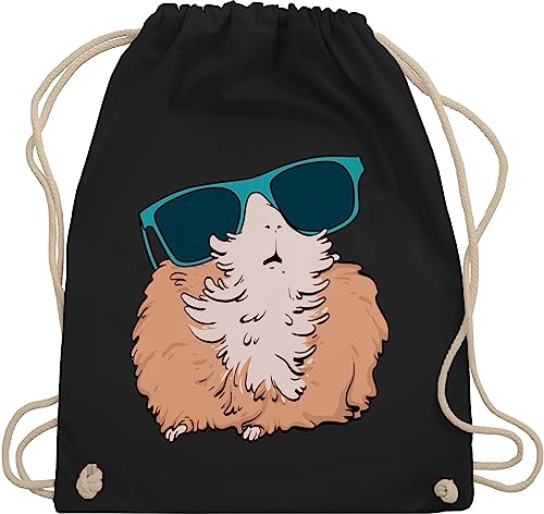 Turnbeutel Rucksack - Tiere Hase & Co. - Meerschweinchen Geschenke - Unisize - Schwarz - kinder tier kinderrucksack tiermotive meerschwein beutel mit tieren animal print stoffbeutel tiermotiv von Shirtracer