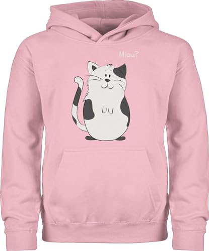 Kinder Hoodie Jungen Mädchen - Tiermotiv Animal Print - lustige Katze - 152 (12/13 Jahre) - Hellrosa - hoddy hoddis reitpullover kind pullover kapuzenpulli hoddie hoody kids hoddies/pullies von Shirtracer