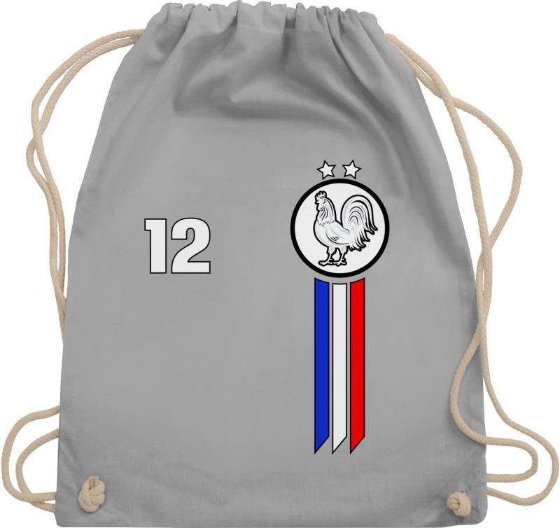 Shirtracer Turnbeutel 12. Mann Frankreich Emblem, 2026 Fussball WM Fanartikel von Shirtracer