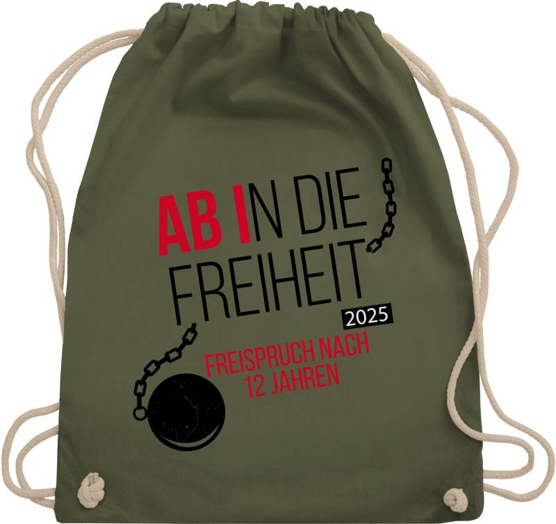 Shirtracer Turnbeutel Abi 2025 Ab in die Freiheit, Abitur & Abschluss 2025 Geschenk von Shirtracer