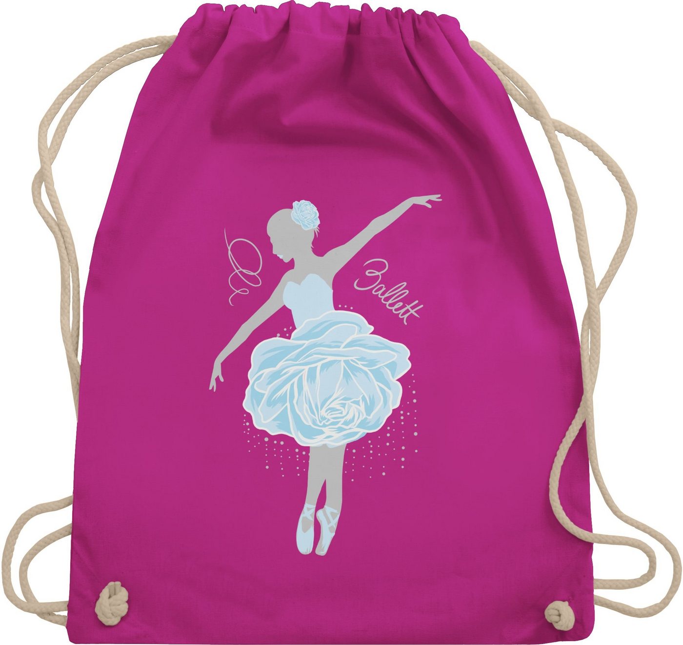 Shirtracer Turnbeutel Ballerina - grau/blau, Tanzen Geschenk von Shirtracer