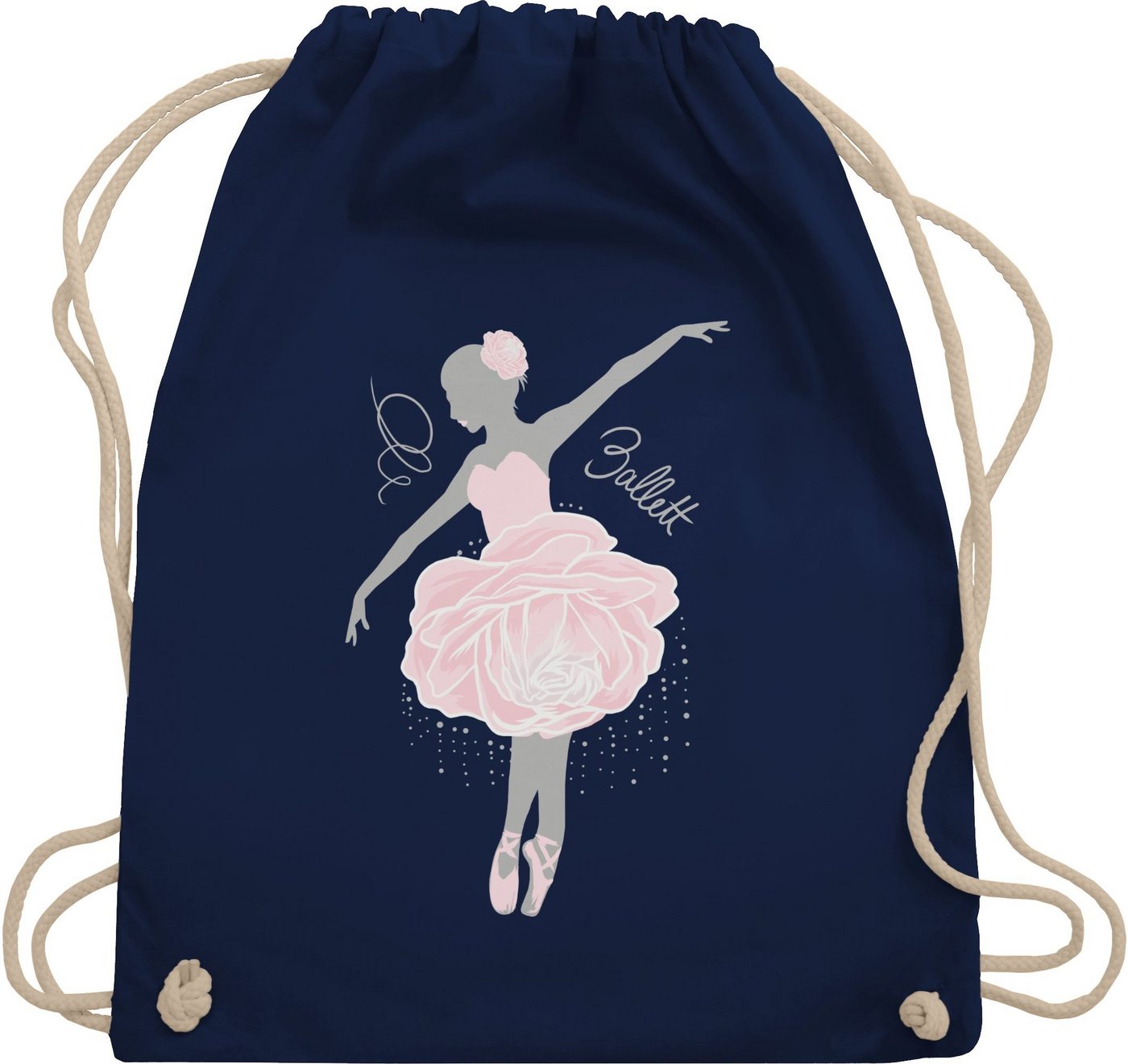 Shirtracer Turnbeutel Ballerina - grau/rosa, Kinder Sport Kleidung von Shirtracer