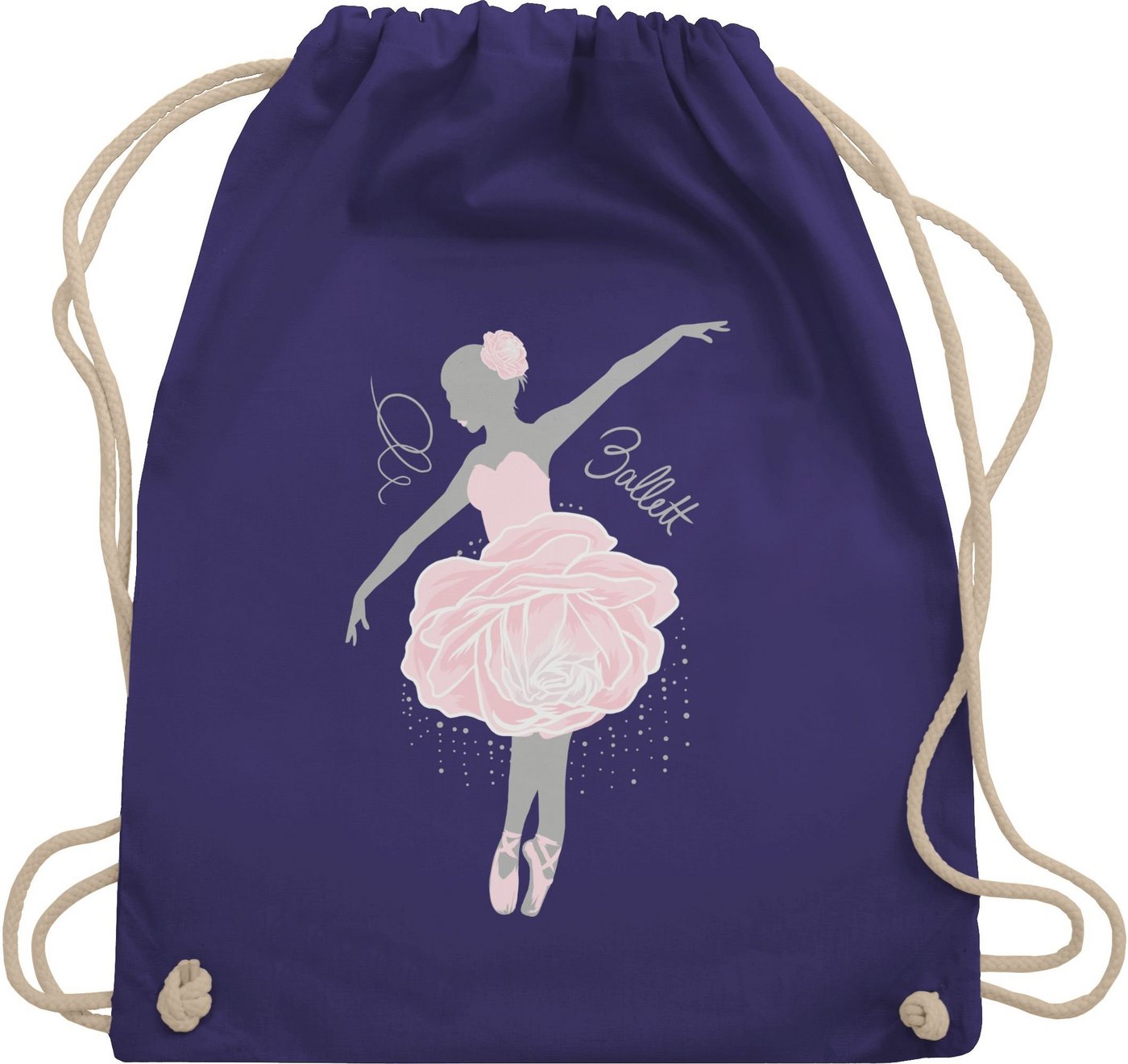 Shirtracer Turnbeutel Ballerina - grau/rosa, Kinder Sport Kleidung von Shirtracer