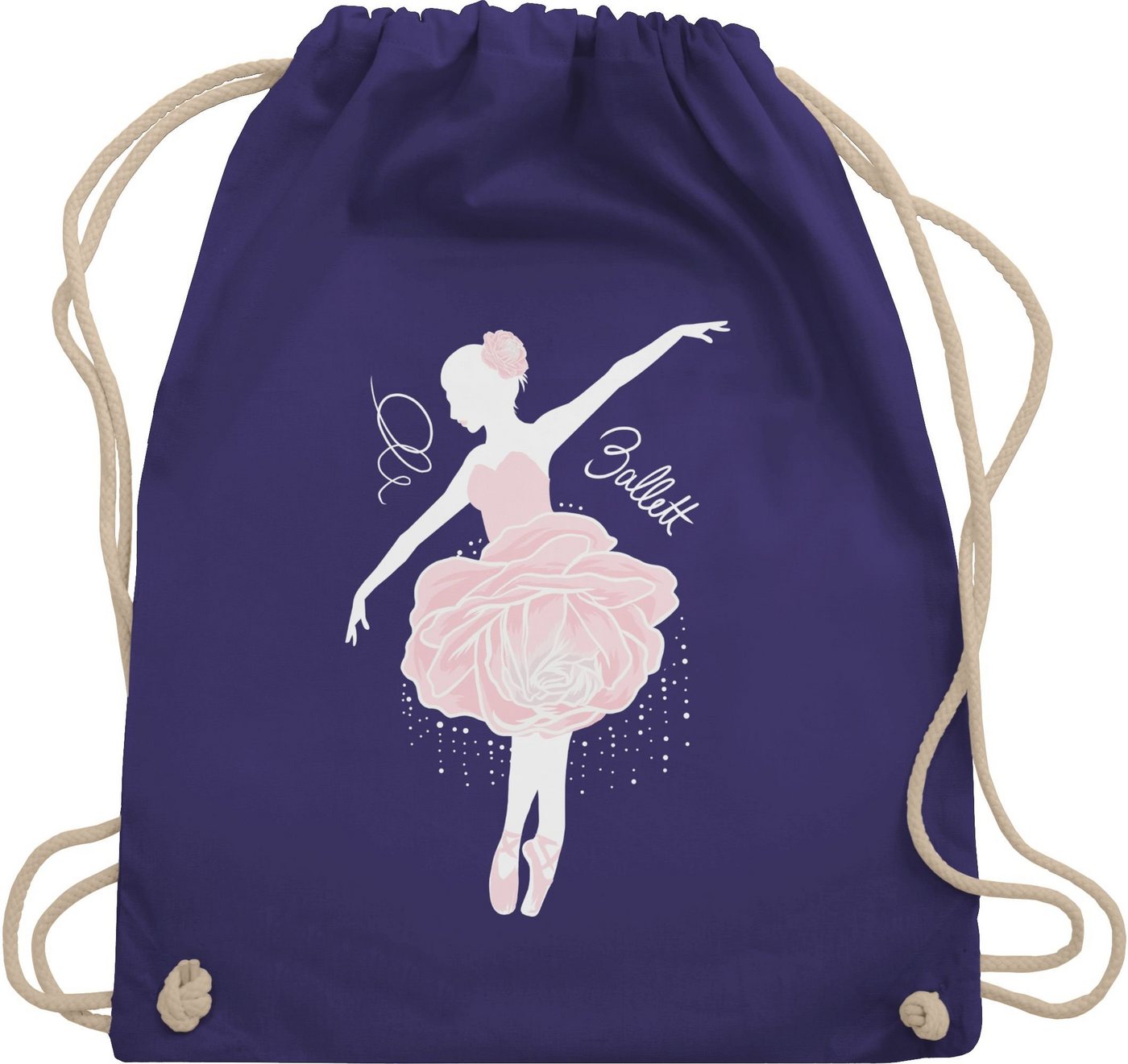 Shirtracer Turnbeutel Ballerina - weiß/rosa, Kinder Sport Kleidung von Shirtracer