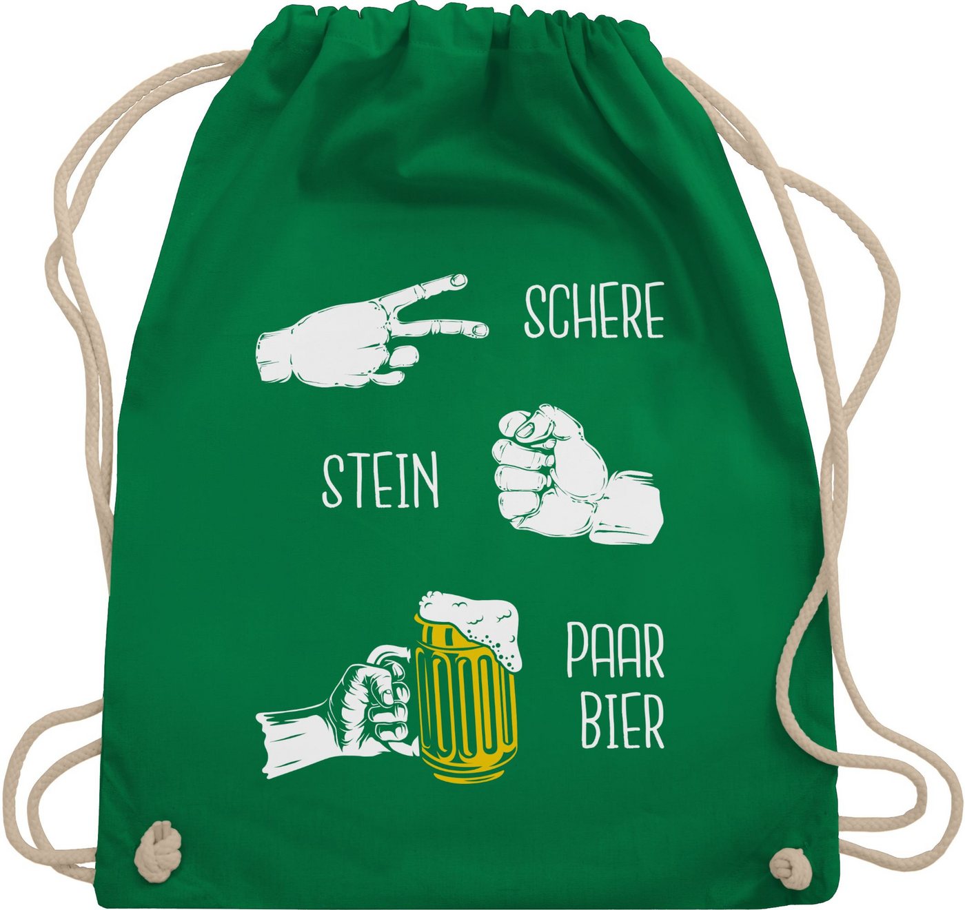 Shirtracer Turnbeutel Biergeschenke Lustig - Schere Stein Bier - Hopfen - Herrentag Geschenk, Party & Alkohol Herren von Shirtracer
