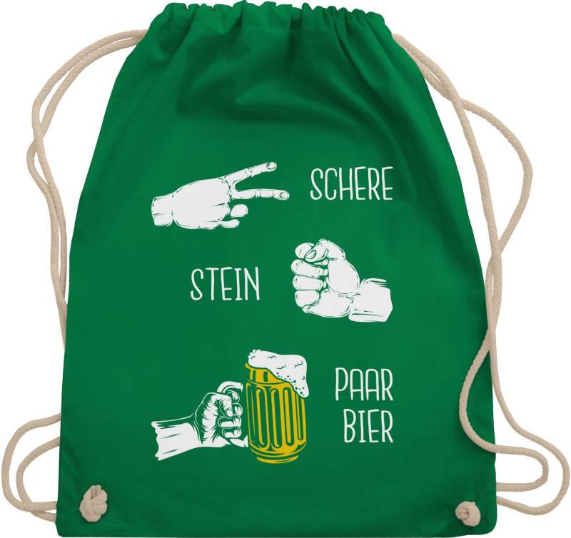 Shirtracer Turnbeutel Biergeschenke Lustig - Schere Stein Bier - Hopfen - Herrentag Geschenk, Party & Alkohol Herren von Shirtracer