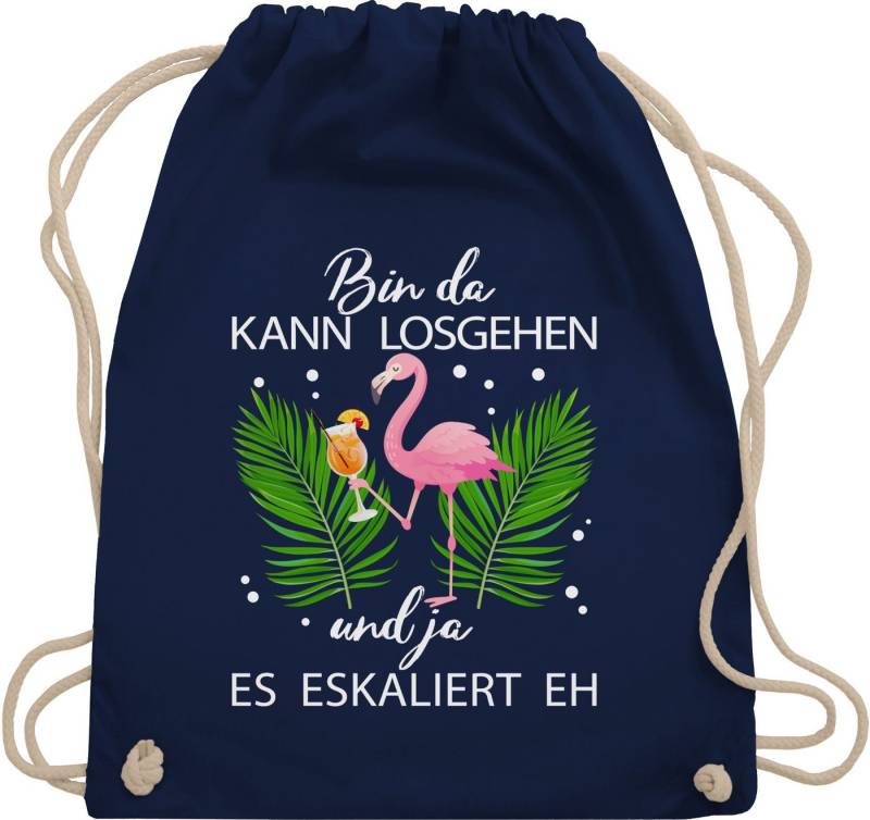 Shirtracer Turnbeutel Bin da kann losgehen und ja es eskaliert eh I Flamingo Kostüm Lustig M, Karneval & Fasching von Shirtracer