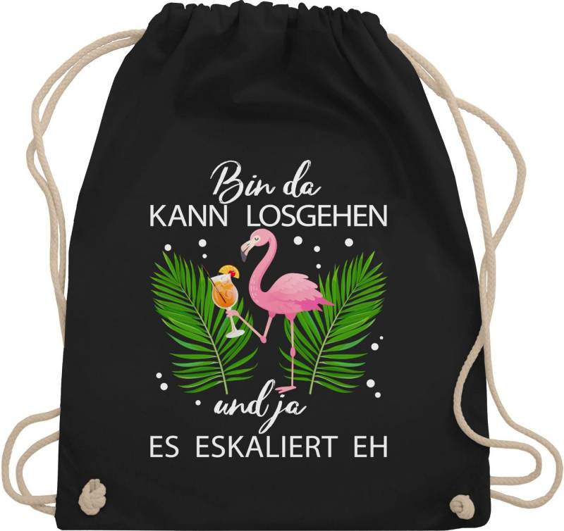 Shirtracer Turnbeutel Bin da kann losgehen und ja es eskaliert eh I Flamingo Kostüm Lustig M, Karneval & Fasching von Shirtracer