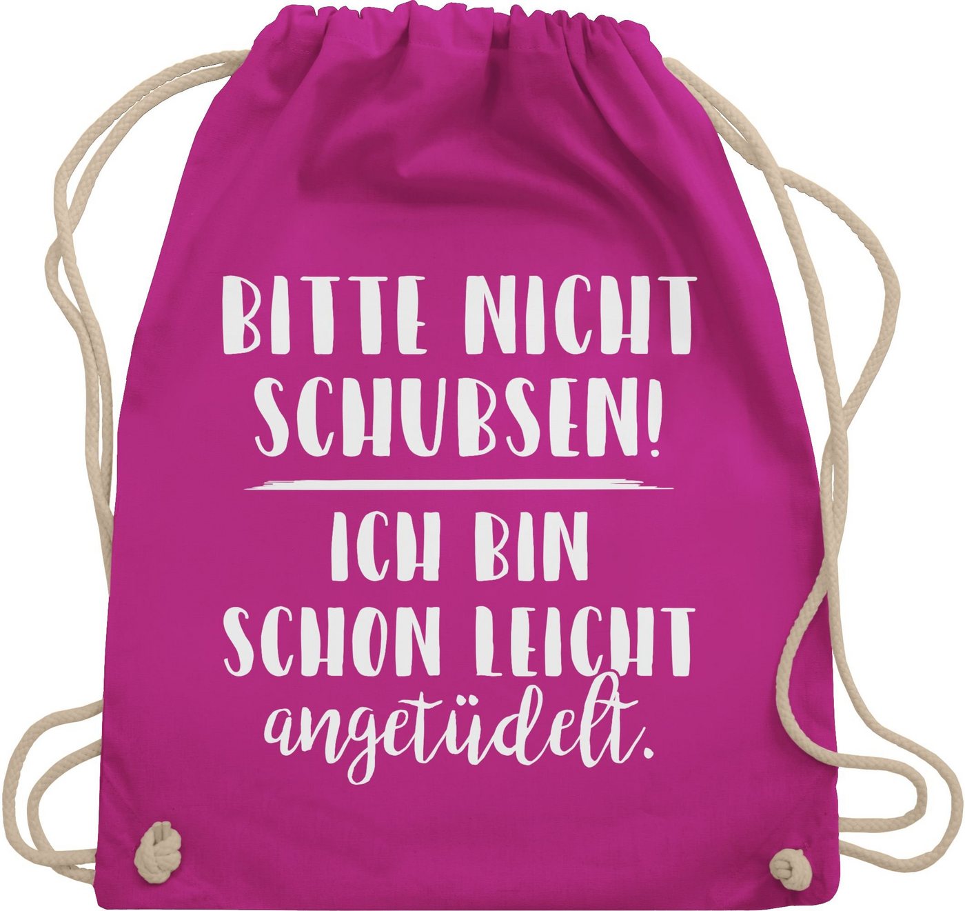 Shirtracer Turnbeutel Bitte nicht schubsen ich bin schon leicht angetüdelt - Party, Stoffbeutel Festival Outfit von Shirtracer