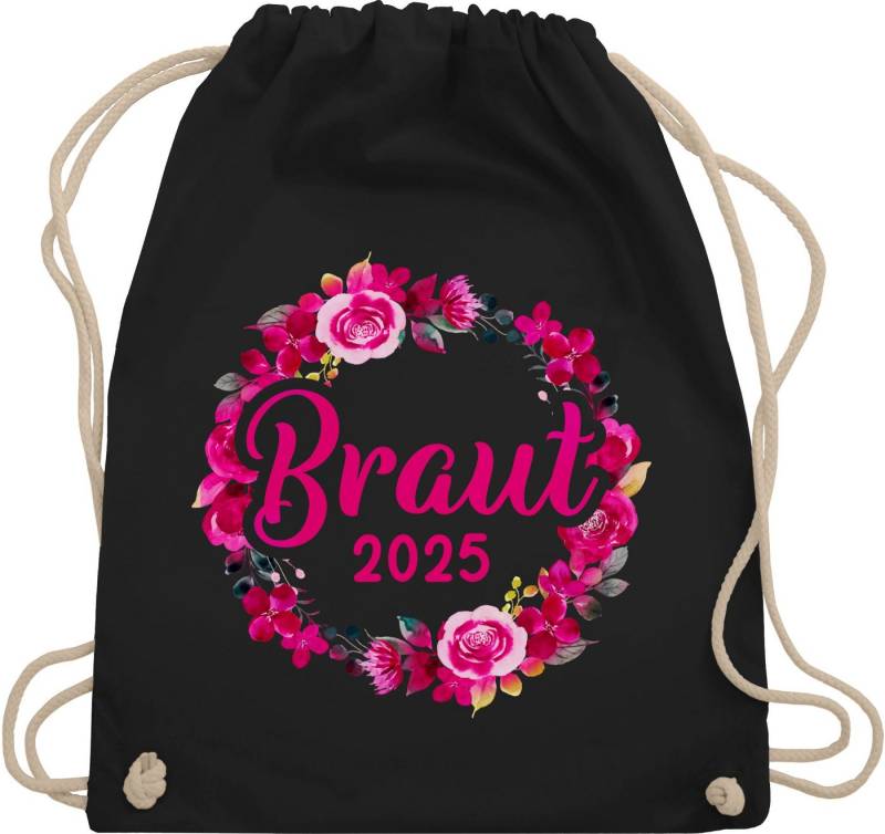 Shirtracer Turnbeutel Braut 2025 Blumenkranz, JGA Junggesellenabschied Frauen von Shirtracer