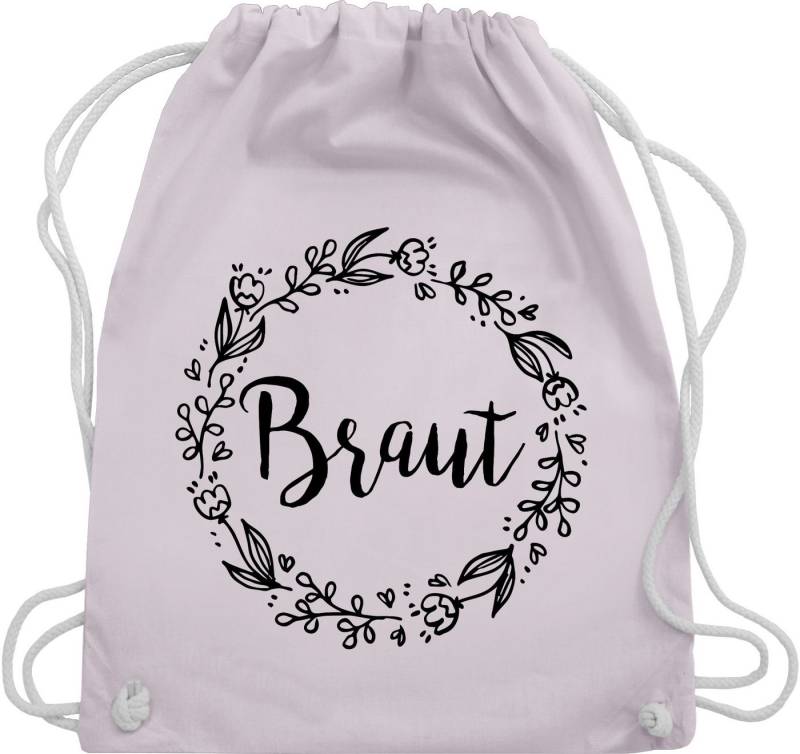 Shirtracer Turnbeutel Braut Blumenkranz schwarz, JGA Junggesellenabschied Frauen von Shirtracer