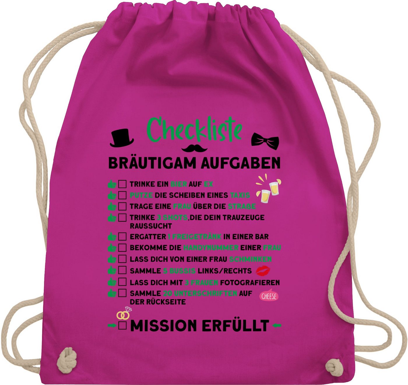 Shirtracer Turnbeutel Checkliste Bräutigam Aufgaben JGA, JGA Männer von Shirtracer