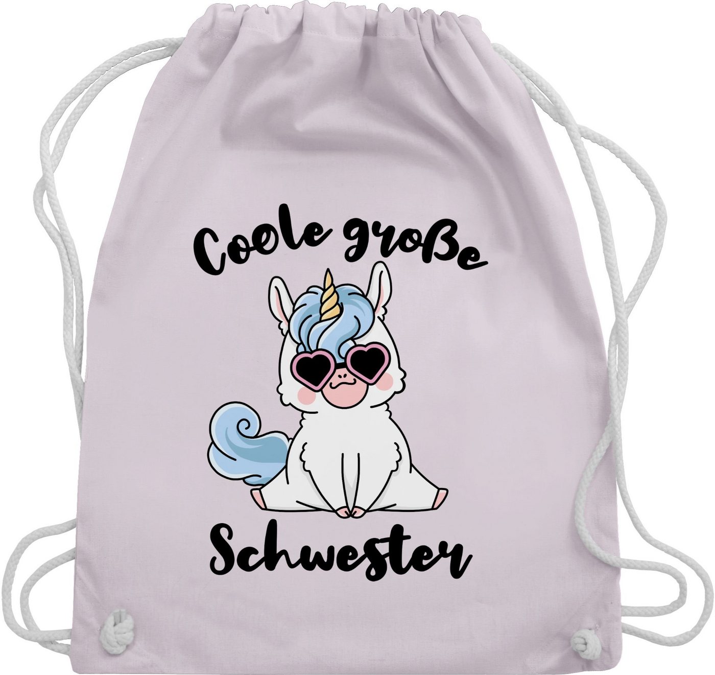 Shirtracer Turnbeutel Coole große Schwester mit Einhorn, Geschwister Schwester Geschenk von Shirtracer