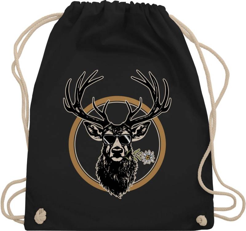 Shirtracer Turnbeutel Cooler Hirsch Hirschgeweih Jäger, Mode für Oktoberfest Tasche von Shirtracer