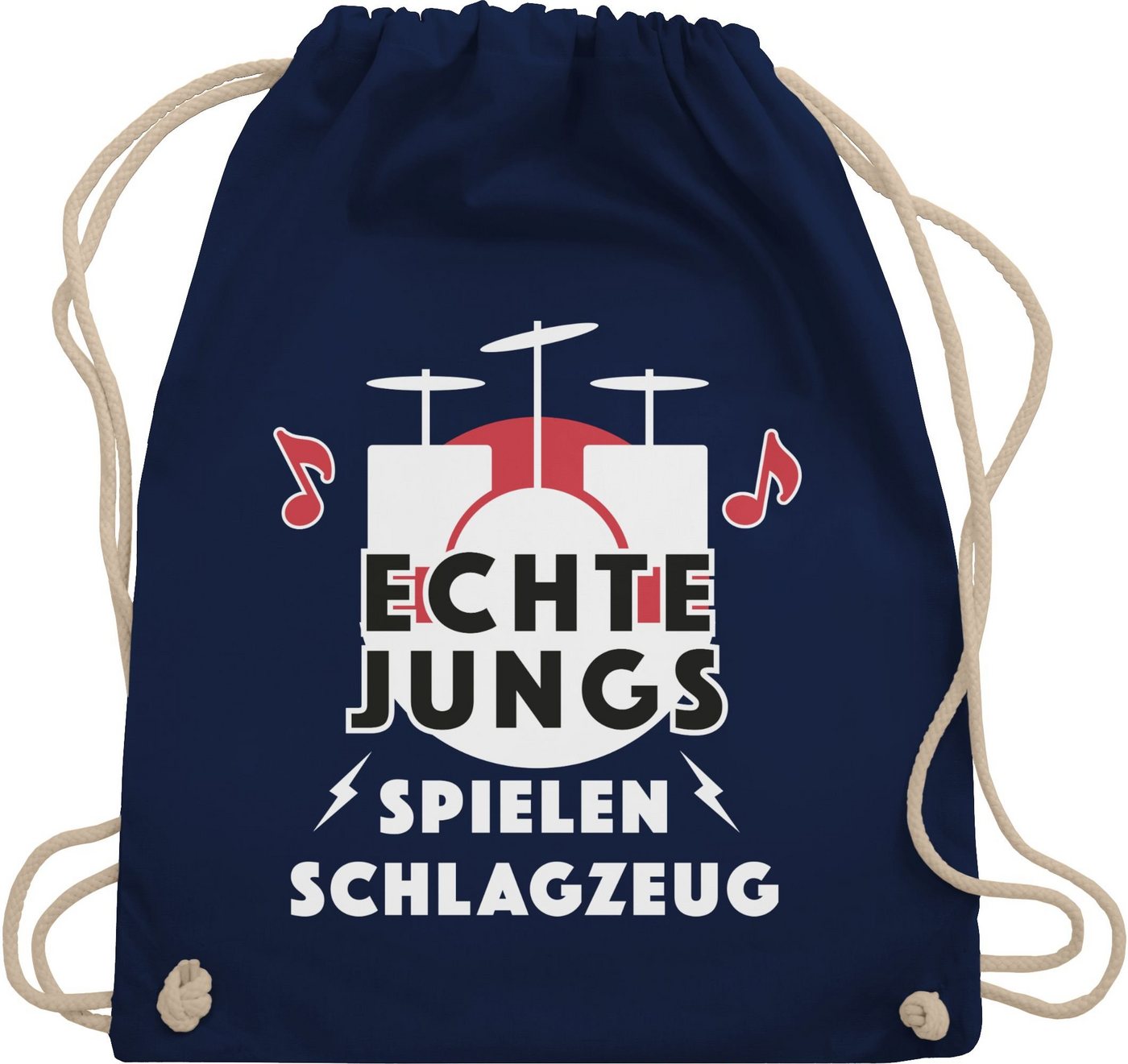 Shirtracer Turnbeutel Echte Jungs spielen Schlagzeug, Statement Sprüche Kinder von Shirtracer