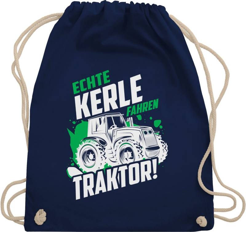 Shirtracer Turnbeutel Echte Kerle fahren Traktor - weiß, Landwirt Geschenk Bauer von Shirtracer
