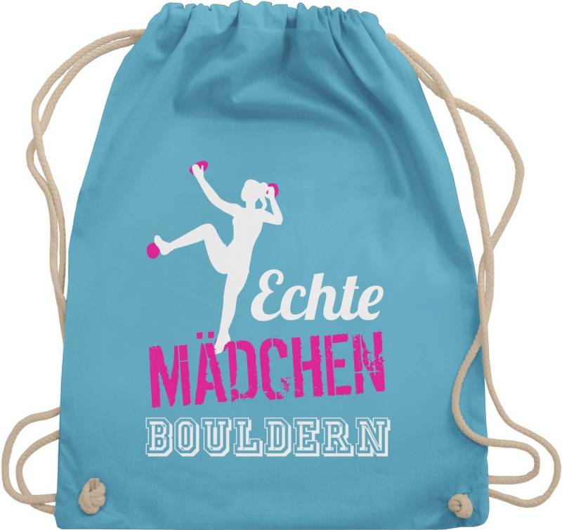 Shirtracer Turnbeutel Echte Mädchen bouldern fuchsia/weiß, Kinder Sport Kleidung von Shirtracer