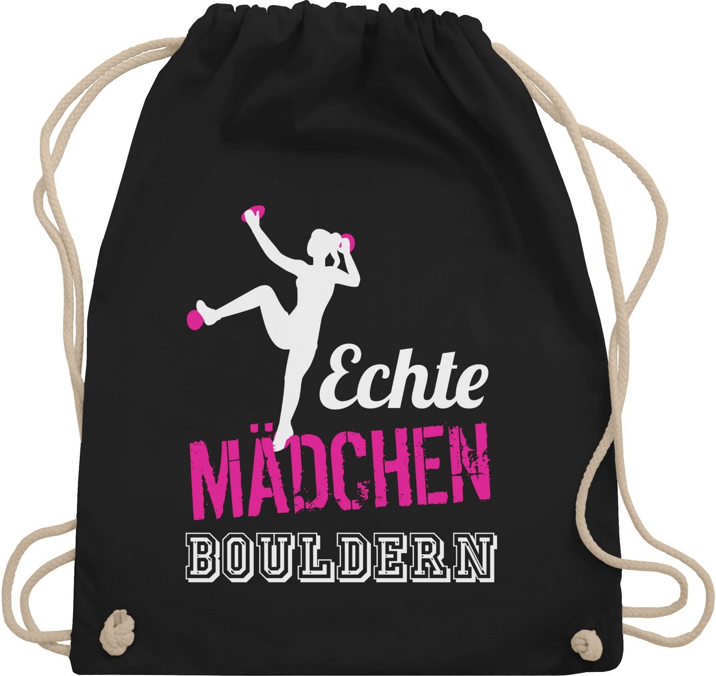 Shirtracer Turnbeutel Echte Mädchen bouldern fuchsia/weiß, Kinder Sport Kleidung von Shirtracer