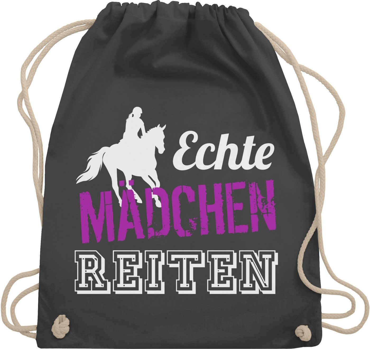 Shirtracer Turnbeutel Echte Mädchen Reiten - Geschenk Reiterin Pferdegeschenke Reiten, Pferd & Pferde von Shirtracer