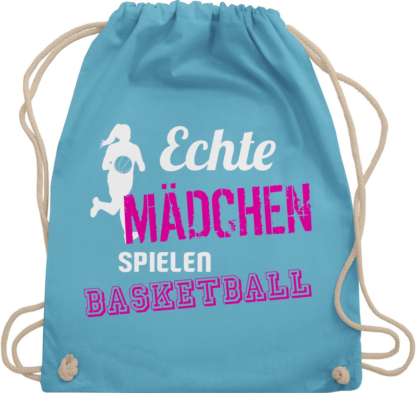 Shirtracer Turnbeutel Echte Mädchen spielen Basketball, Basketball Trikot Ersatz von Shirtracer