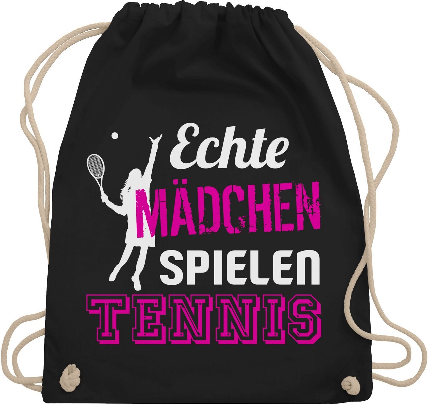 Shirtracer Turnbeutel Echte Mädchen spielen Tennis, Tennis Zubehör von Shirtracer