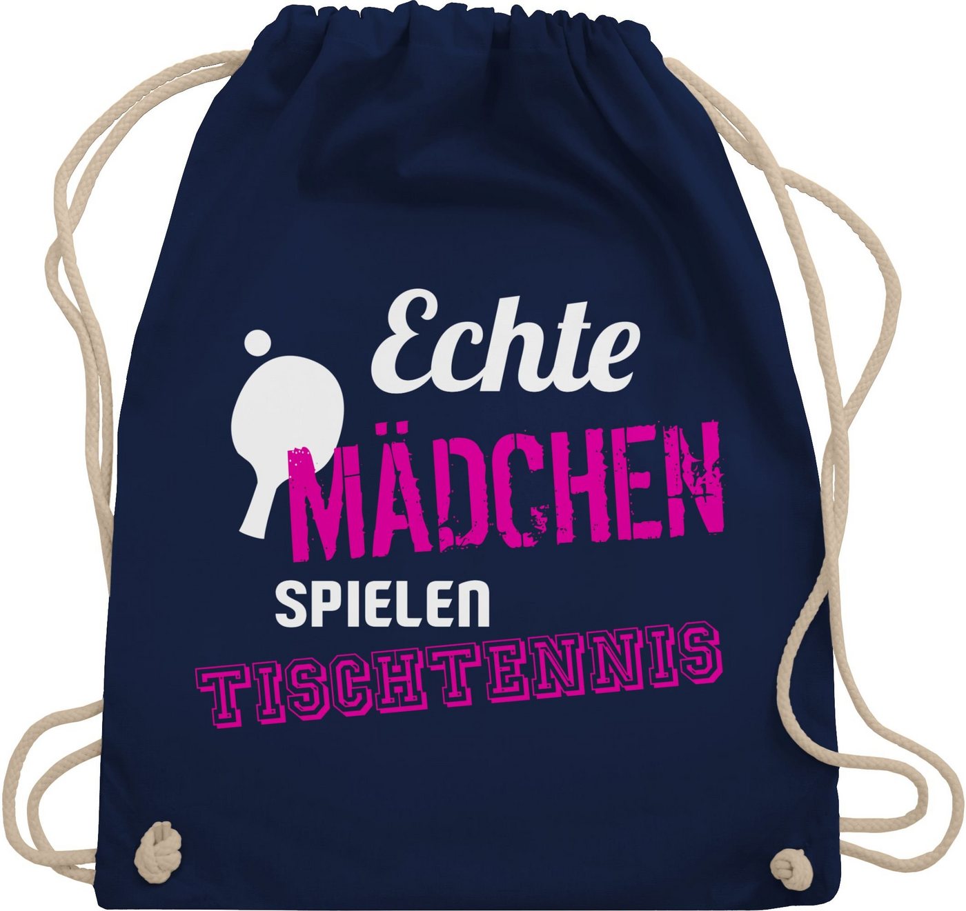 Shirtracer Turnbeutel Echte Mädchen spielen Tischtennis, Sport Zubehör Shirtracer Turnbeutel Echte Mädchen spielen Tischtennis, Sport Zubehör von Shirtracer