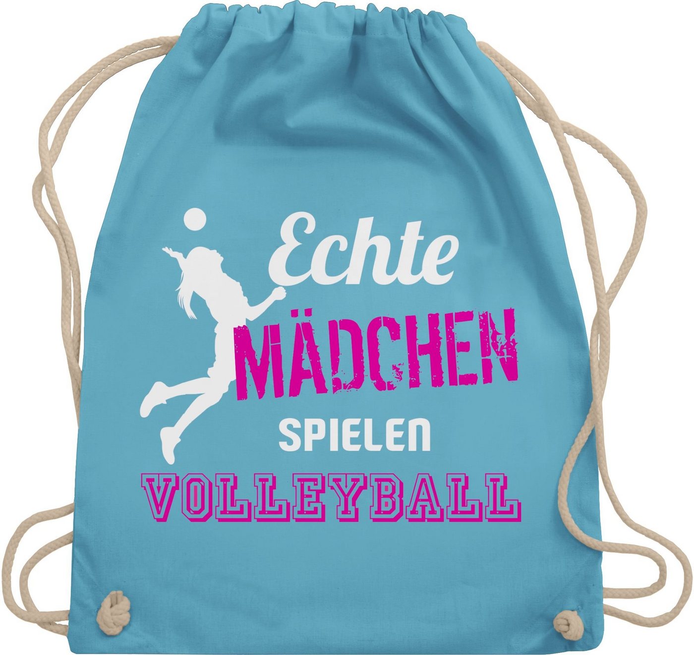 Shirtracer Turnbeutel Echte Mädchen spielen Volleyball, Volleyball Geschenke von Shirtracer