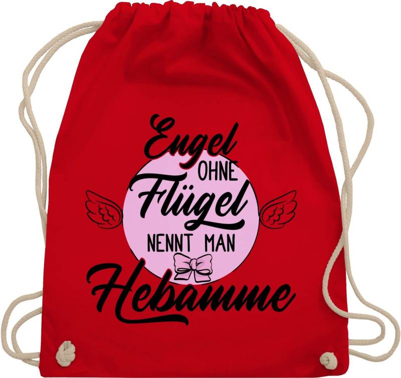 Shirtracer Turnbeutel Engel ohne Flügel nennt man Hebamme - rosa/schwarz, Beruf und Job Geschenke von Shirtracer