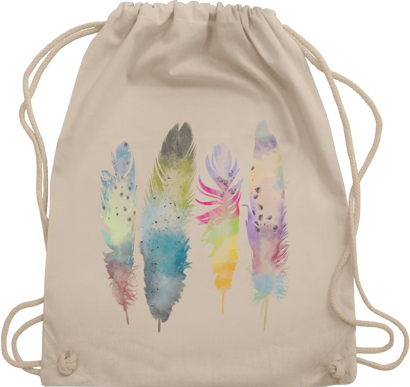 Shirtracer Turnbeutel Federn Wasserfarbe Watercolor Feathers, Kunst von Shirtracer