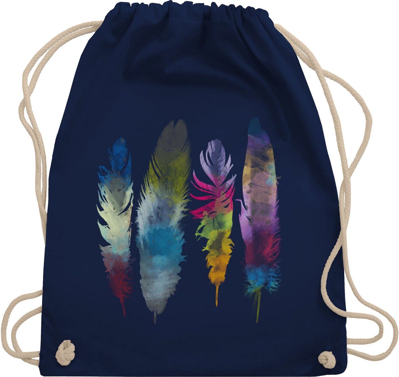 Shirtracer Turnbeutel Federn Wasserfarbe Watercolor Feathers, Kunst von Shirtracer