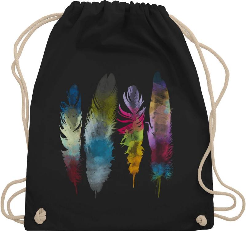 Shirtracer Turnbeutel Federn Wasserfarbe Watercolor Feathers, Kunst von Shirtracer